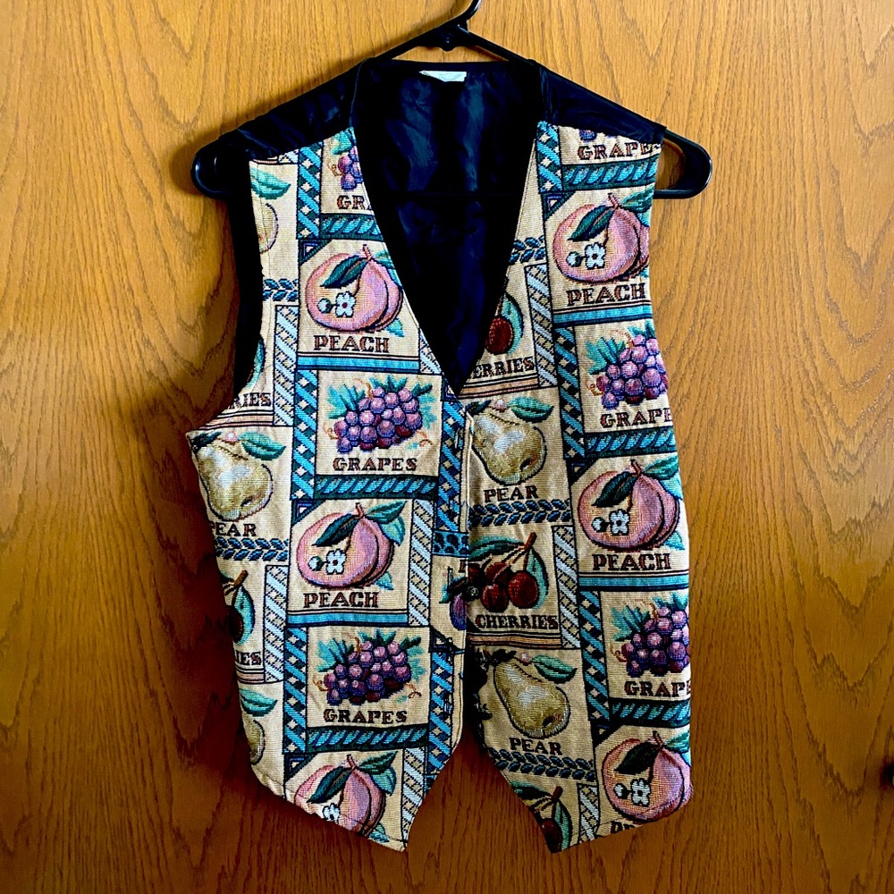 Grandma chic inspired “Fruits” vest